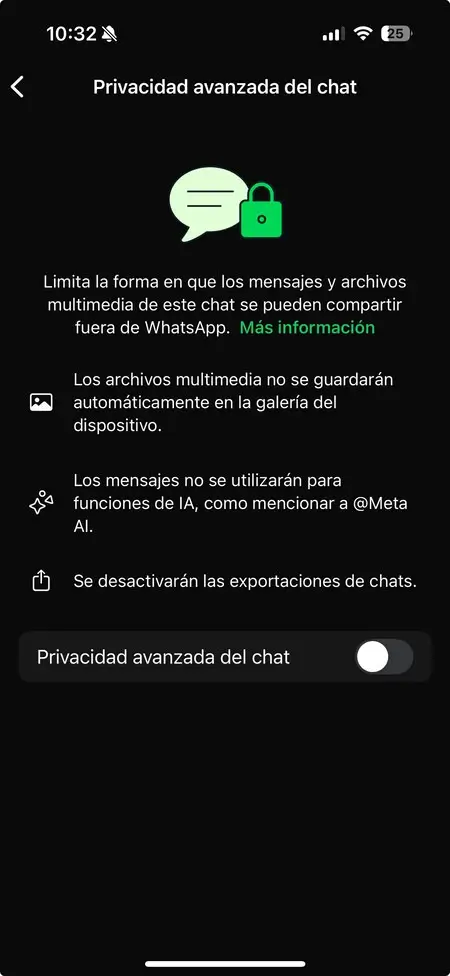 Más funciones de privacidad en WhatsApp Plus