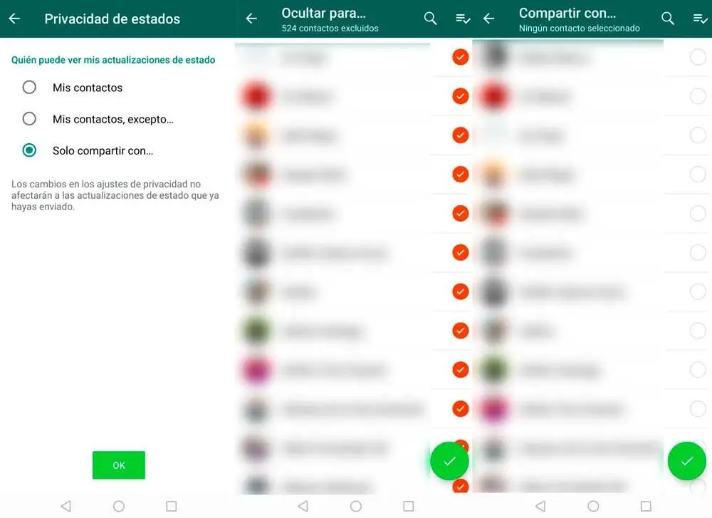 Más funciones de privacidad en WhatsApp Plus