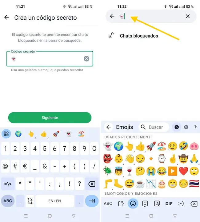 Funciones avanzadas del bloqueo de chats